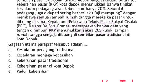 contoh soal gagasan pokok PAKET 3 CONTOH SOAL DAN PEMBAHASAN BAHASA INDONESIA 1